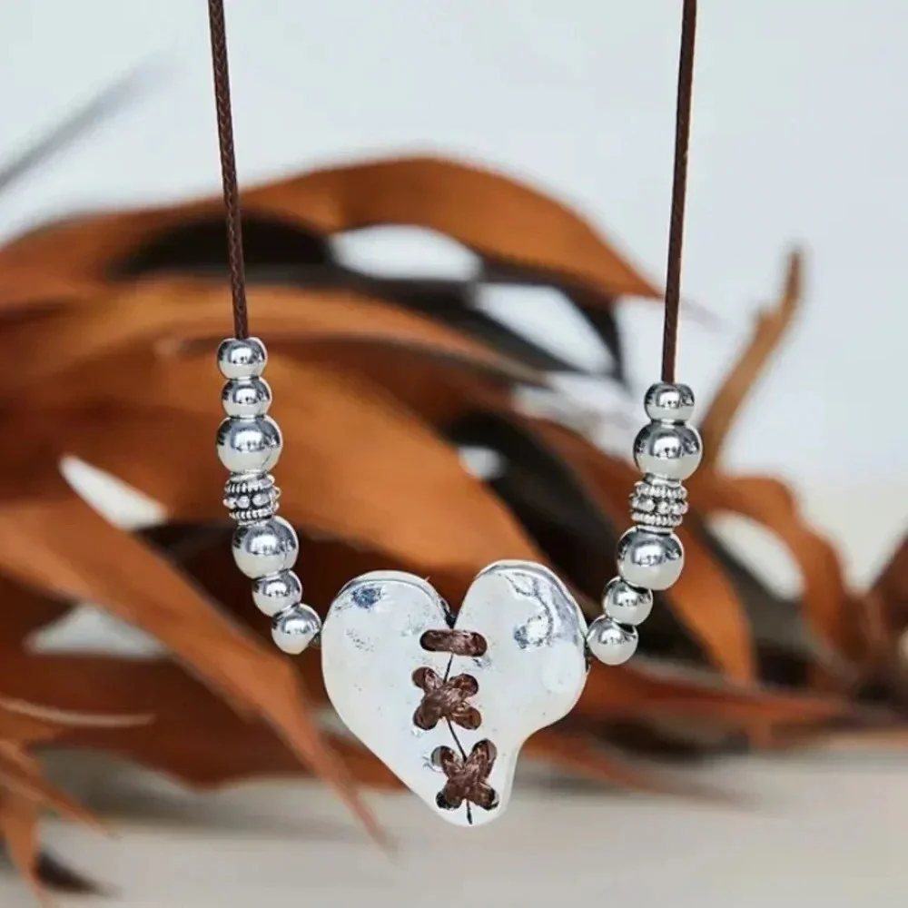 Heart Vintage Statement Pendant Necklace, Bohemian, Boho, Tribal